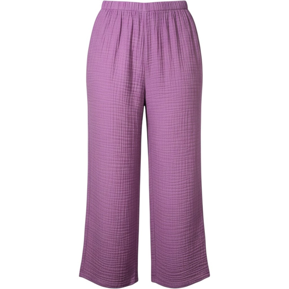 J.Jill Lilac Purple Double Gauze Wide Leg Elastic Waist Cropped Pants Small